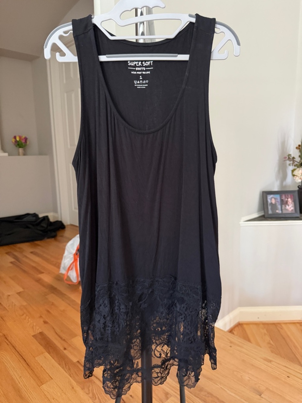 torrid Black Lace-Hem Sleeveless Tank